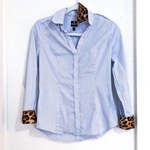 Blue Pinstripe Button Up Shirt XS
